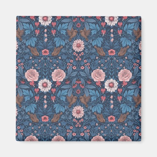 青いワイルドガーデン マグネット (正面)