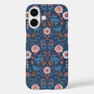 青いワイルドガーデン iPhone 16ケース