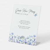 青いワイルドフラワーシャワーゲームのサインの数を推測 台座サイン (正面)