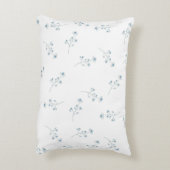 青いワイルドフラワーパターン アクセントクッション (裏面(縦))