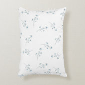 青いワイルドフラワーパターン アクセントクッション (正面(垂直))