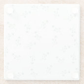 青いワイルドフラワーパターン ガラスコースター (裏面)