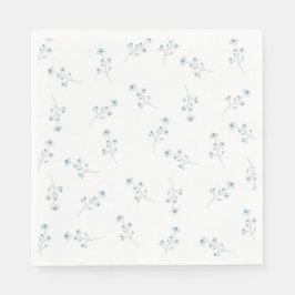 青いワイルドフラワーパターン スタンダードランチョンナプキン