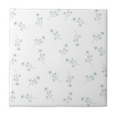 青いワイルドフラワーパターン タイル (正面)