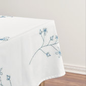 青いワイルドフラワーパターン テーブルクロス (インサイチュ)