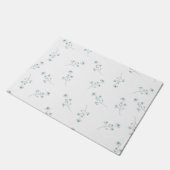 青いワイルドフラワーパターン ドアマット (アングル)