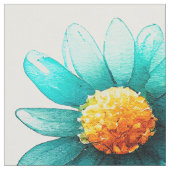 青いワイルドフラワーパターン ファブリック (クローズアップ)