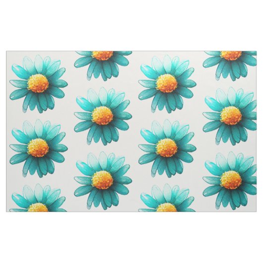 青いワイルドフラワーパターン ファブリック (ファットクウォーター)