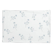 青いワイルドフラワーパターン 枕カバー (裏面)