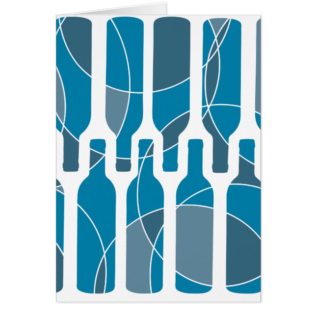 青いワイン・ボトルテーマカード (正面)
