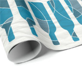 青いワイン・ボトルパターン包装紙 ラッピングペーパー (ロールコーナー)