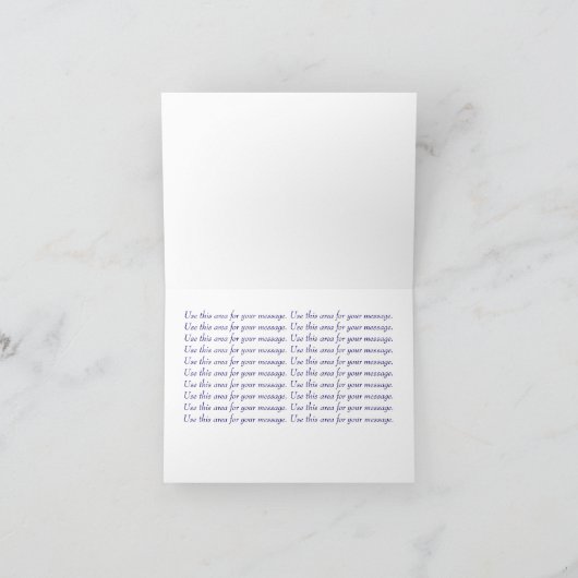 青いワスレナグサの水彩画 ウェディング サンクスカード サンキューカード (内部)