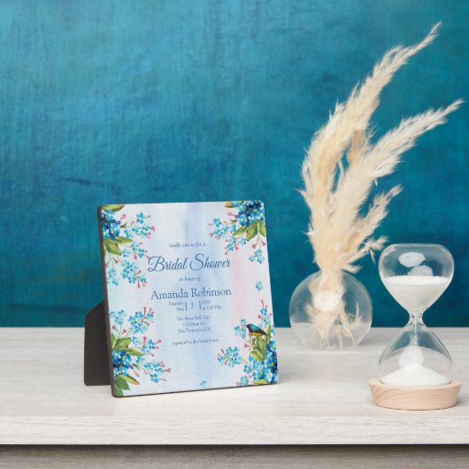 青いワスレナグサの花 ブライダルシャワーパーティー フォトプラーク (インサイチュ)