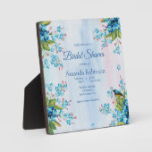 青いワスレナグサの花 ブライダルシャワーパーティー フォトプラーク (正面)