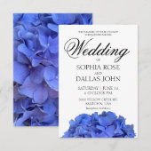 青いワスレナグサ エレガントな花のハイドランジア 結婚式 招待状 (正面/裏面)