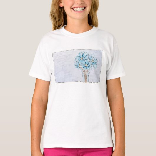 青いワスレナグサ Tシャツ (正面)