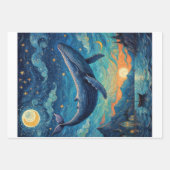 青いヴァン・ゴッホ世界の青いクジラ ラッピングペーパーシート (正面2)