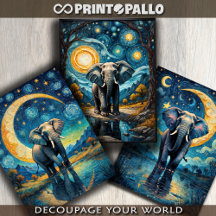 青いヴァン・ゴッホ星空の夜の激しい象