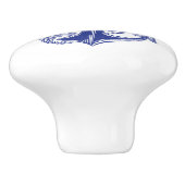 青いヴィンテージのいかりのノブ セラミックノブ (側面)