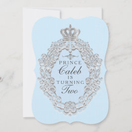 青いヴィンテージのおとぎ話のプリンスのパーティー招待状 招待状