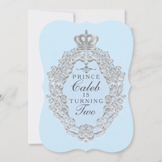 青いヴィンテージのおとぎ話のプリンスのパーティー招待状 招待状 (正面)