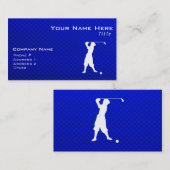 青いヴィンテージのゴルファー 名刺 (正面/裏面)