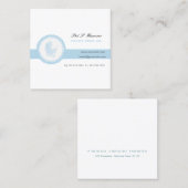 青いヴィンテージのビクトリアンなベビーカーキャリッジ スクエア名刺 (正面/裏面)