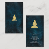 青いヴィンテージのヨガのıの名刺 名刺 (正面/裏面)