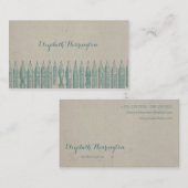 青いヴィンテージの万年筆のペン先 名刺 (正面/裏面)