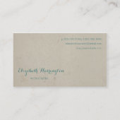 青いヴィンテージの万年筆のペン先 名刺 (裏面)