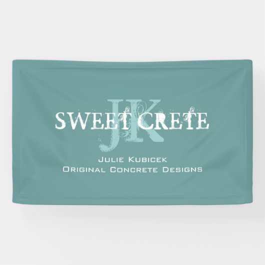 青いヴィンテージの店ビジネスモノグラム 横断幕 (横)