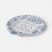 青いヴィンテージの第90誕生会の紙皿 ペーパープレート (アングル)