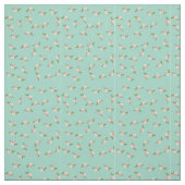 青いヴィンテージの花模様 ファブリック (見本)