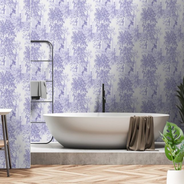 青いヴィンテージの風景（柱と庭園の廃墟） 壁紙 (クリエイターアップロード済み)