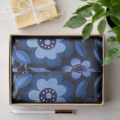 青いヴィンテージインスパイアのコラージュの切り離し 薄葉紙 (ギフト)