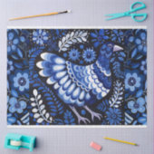 青いヴィンテージインスパイアのコラージュの切り離し 薄葉紙 (クラフト)