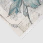 青いヴィンテージインスパイアフローラ分離 薄葉紙 (詳細)