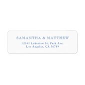 青いヴィンテージタイポグラフィカップルのアドレス ラベル (正面)