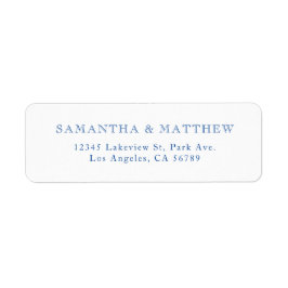 青いヴィンテージタイポグラフィカップルのアドレス ラベル