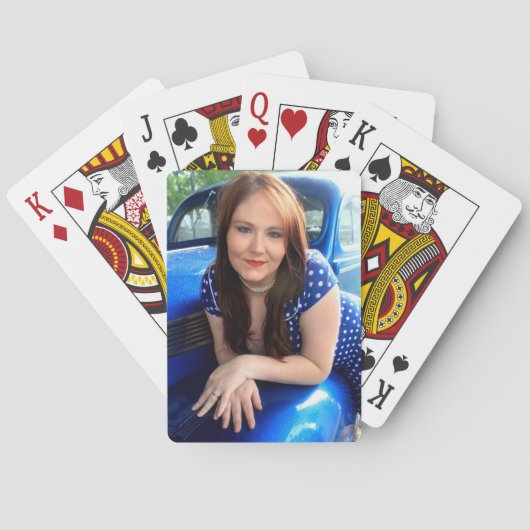 青いヴィンテージトランプ トランプ (裏面)