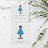 青いヴィンテージドレスのシーフォースと変更 スクエア名刺