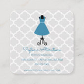 青いヴィンテージドレスのシーフォースと変更 スクエア名刺 (正面)