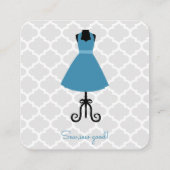 青いヴィンテージドレスのシーフォースと変更 スクエア名刺 (裏面)