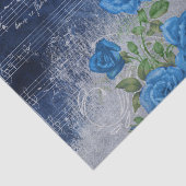 青いヴィンテージバラシート音楽の分離 薄葉紙 (詳細)