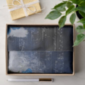 青いヴィンテージバラシート音楽の分離 薄葉紙 (ギフト)