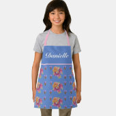 青いヴィンテージバラバラ水色カスタマイズ可能 エプロン (インサイチュ)