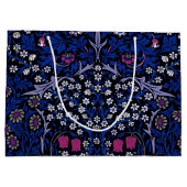 青いヴィンテージフローラルパターン、ウィリアム・モリス大 ラージペーパーバッグ (裏面)