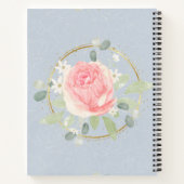 青いヴィンテージフローラ ノートブック (裏面)