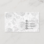 青いヴィンテージフローラ 名刺 (裏面)