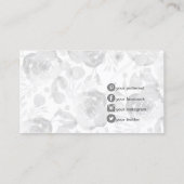 青いヴィンテージフローラ 名刺 (裏面)